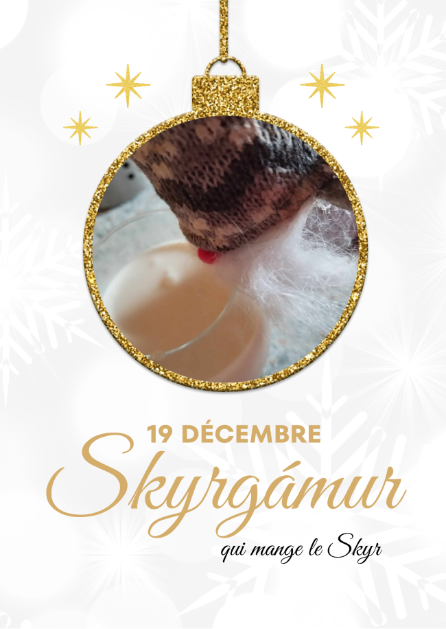 Le 19 décembre, Skyrgámur mange le skyr. Photo Nord Espaces