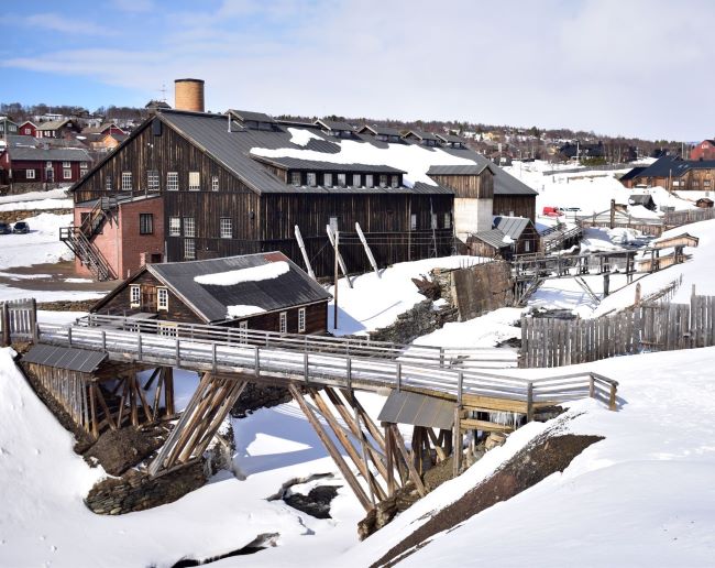 L'ancienne fonderie de Røros abrite aujourd'hui son musée. Photo Laurent de Nord Espaces, Norvège, avril 2022