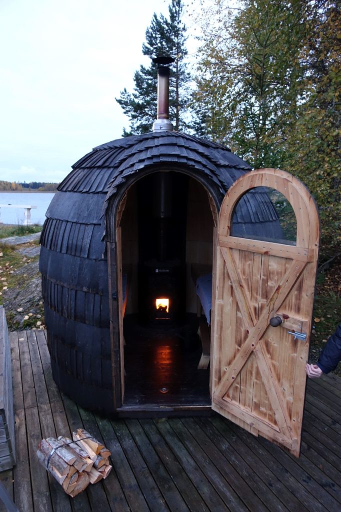 Sauna finlandais montant en température. Photo Nord Espaces