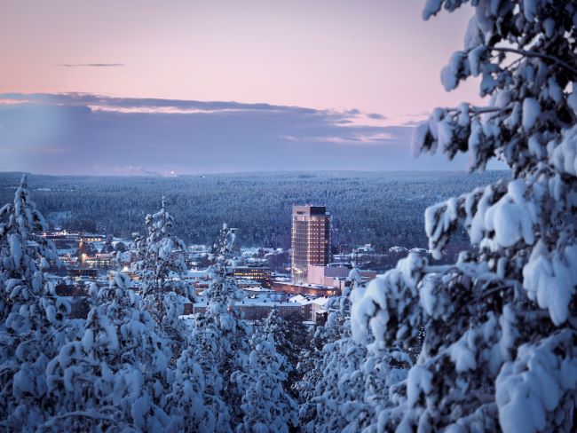 Vue de Skellefteå en hiver, comté de Västerbotten, Suède. Photo Skelleftea Kommun / Unsplash