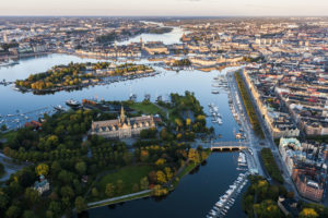 Vue aérienne de Stockholm l'été